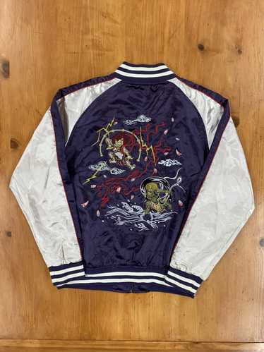 Burgundy Silk Satin Embroidered Souvenir Jacket - GBNY