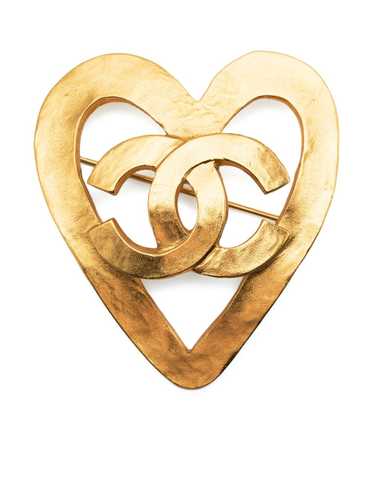 CHANEL Pre-Owned 1995 CC Heart brooch - Gold - image 1