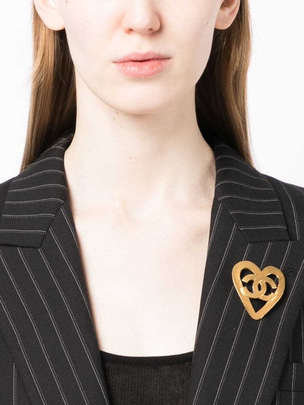 CHANEL Pre-Owned 1995 CC Heart brooch - Gold - image 2