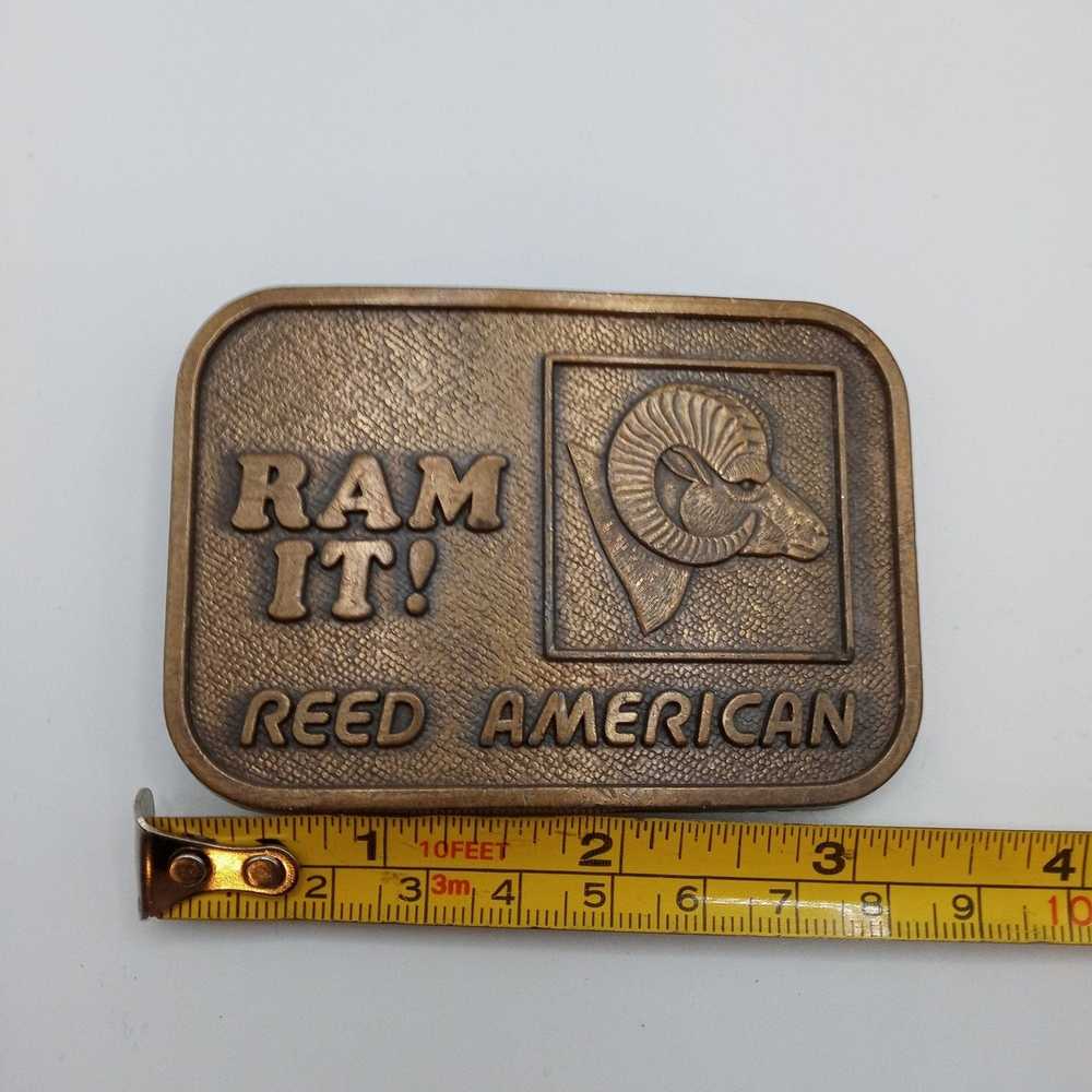 Vintage Ram It Belt Buckle Reed American Sheep Ho… - image 2