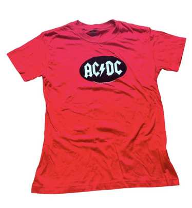 Ac/Dc × Rock T Shirt AC/DC Red Black Felt Band Tee