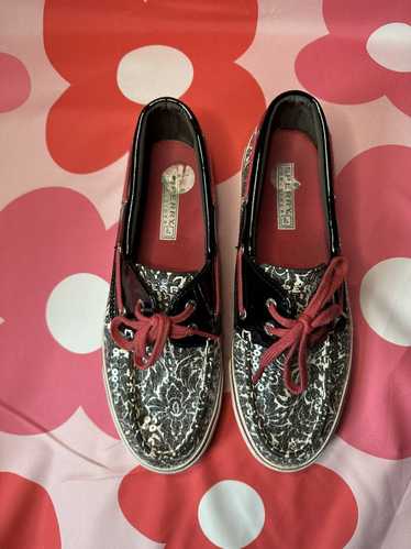 Sperry Sperry Top Sider Black & White Sequin Sz 8