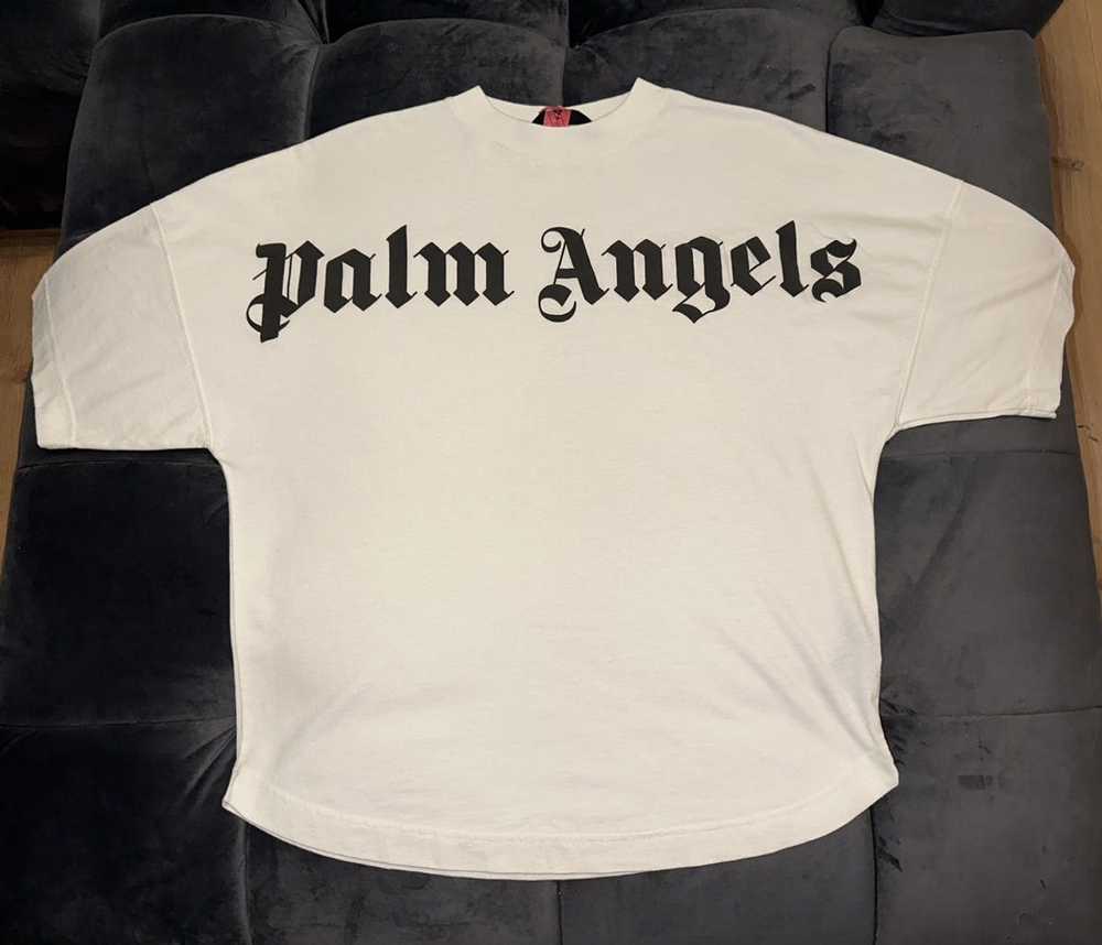 Palm Angels logo print high neck T-shirt - image 1