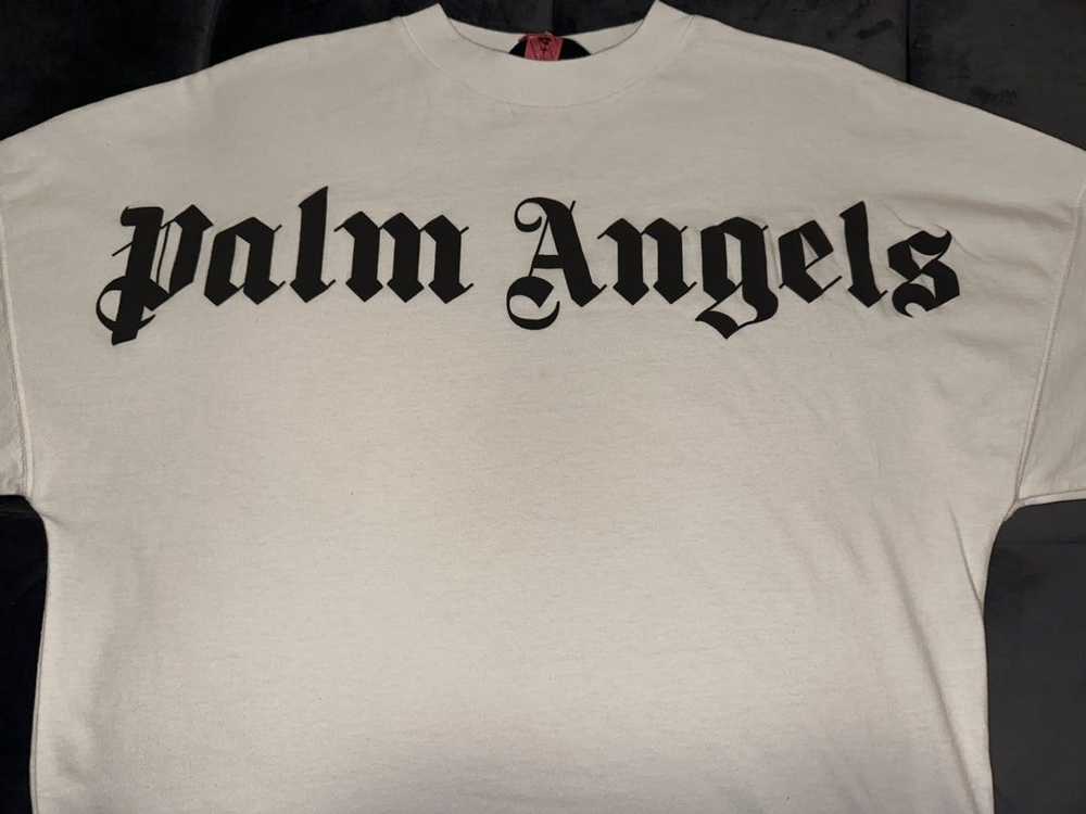 Palm Angels logo print high neck T-shirt - image 2