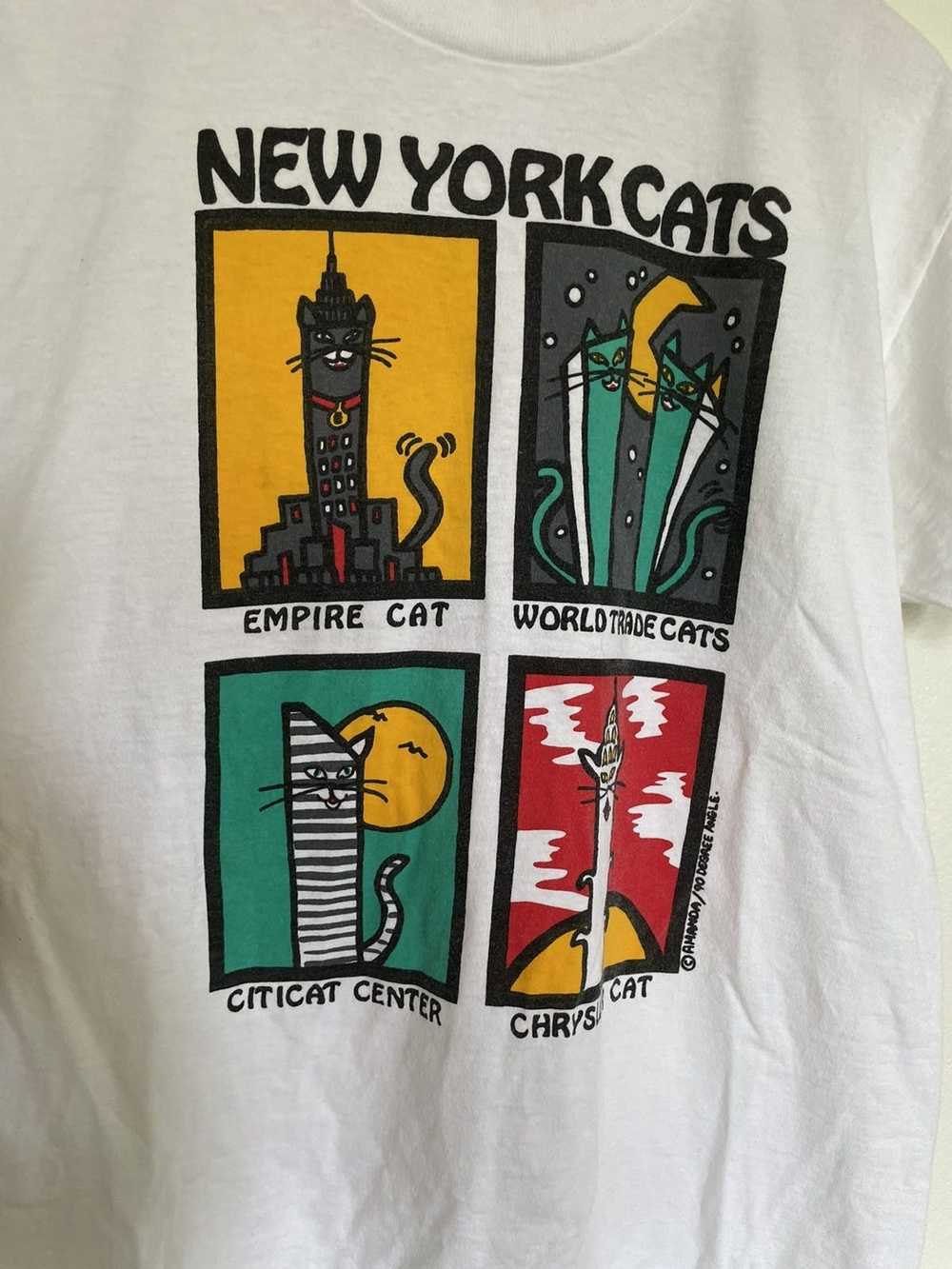 Vintage Vintage 90s New York cats art parody tee - image 2