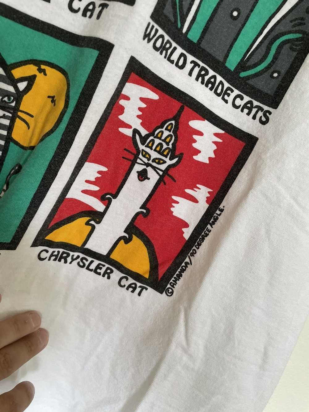 Vintage Vintage 90s New York cats art parody tee - image 3