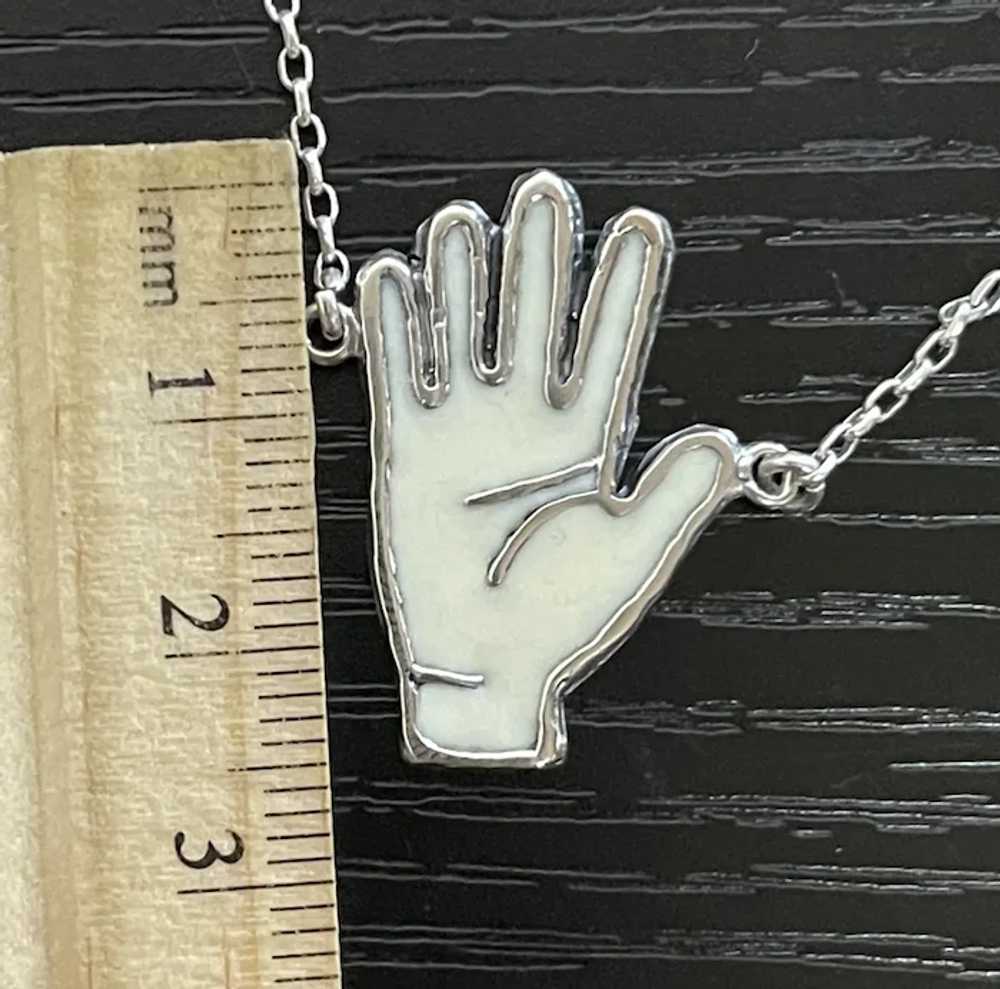 Hand .925 Silver Enamel Pendant - image 2