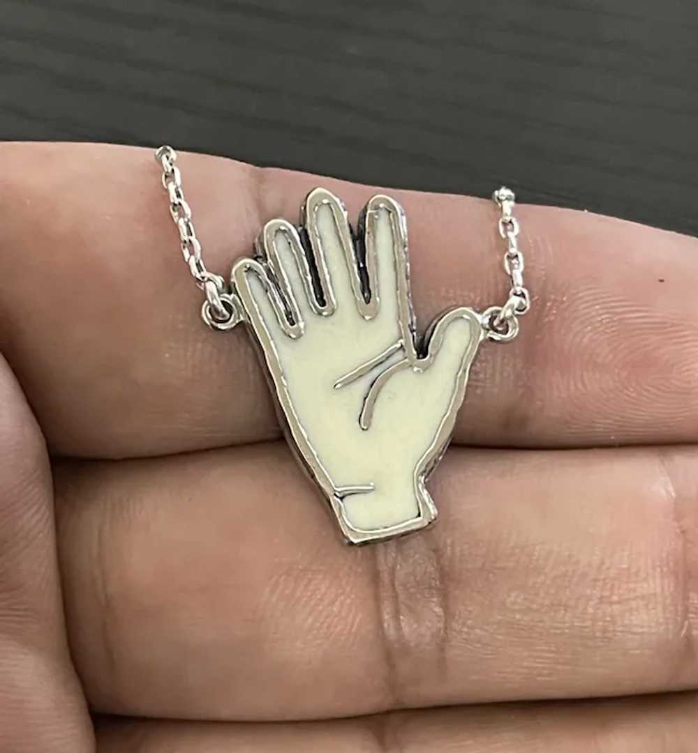 Hand .925 Silver Enamel Pendant - image 3