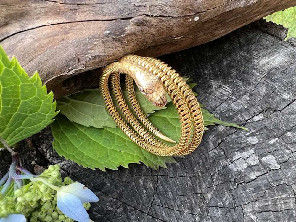 18K Yellow Gold Lalaounis Snake Bracelet - image 10