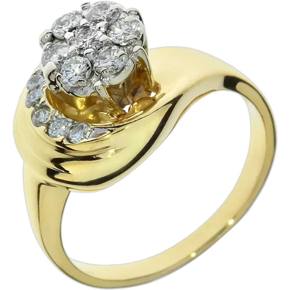 14K Yellow Gold .44ctw Diamond Engagement Ring - image 1