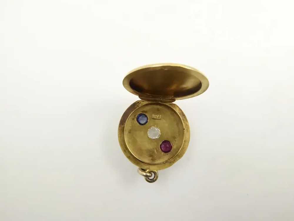 Antique 14 Karat Gold Locket with Sapphires and R… - image 4