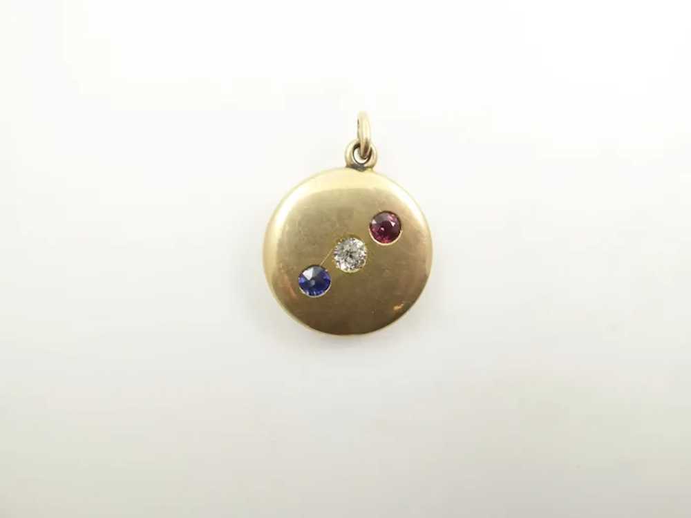 Antique 14 Karat Gold Locket with Sapphires and R… - image 5