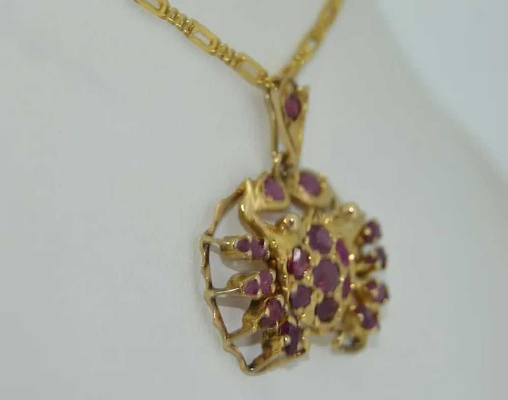 Antique 14K Yellow Gold and Ruby Crab Pendant - image 5