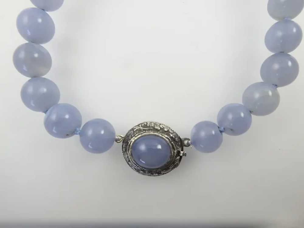 Rare Marsh and Company Chalcedony Bead Necklace w… - image 3