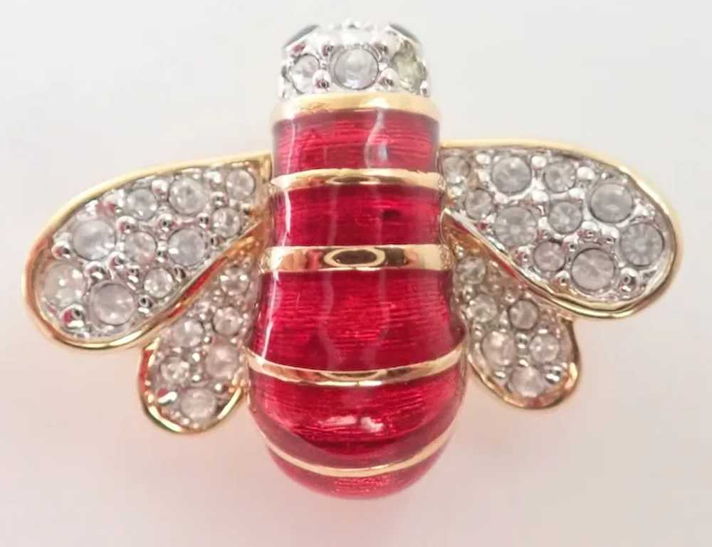 *Retired Swarovski Crystal Enamel Bee Pin Brooch - image 2