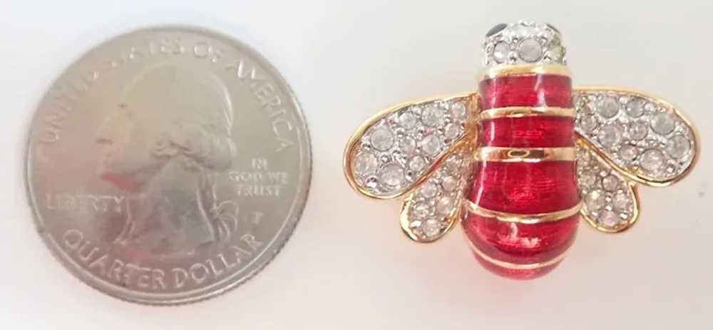 *Retired Swarovski Crystal Enamel Bee Pin Brooch - image 3