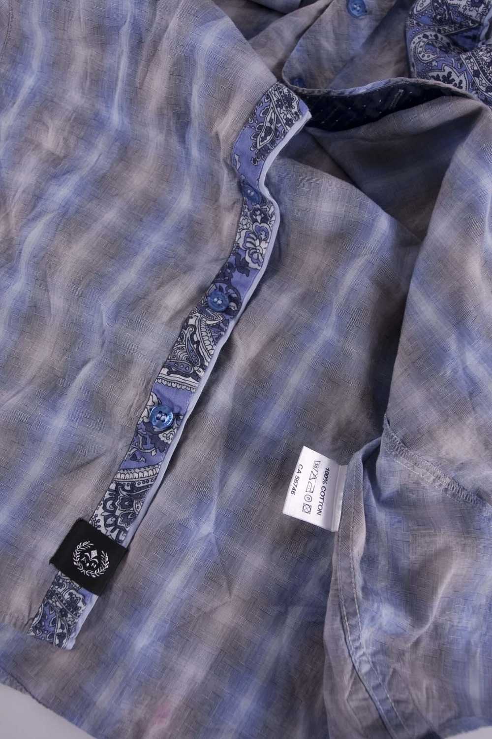 Au Noir Au Noir Shirt Blue Gray Plaid Size 3 / M - image 3