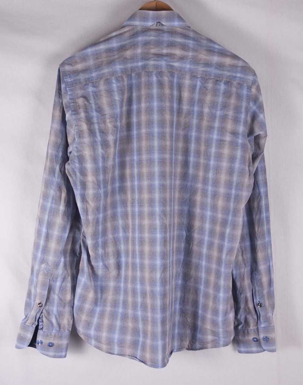 Au Noir Au Noir Shirt Blue Gray Plaid Size 3 / M - image 6