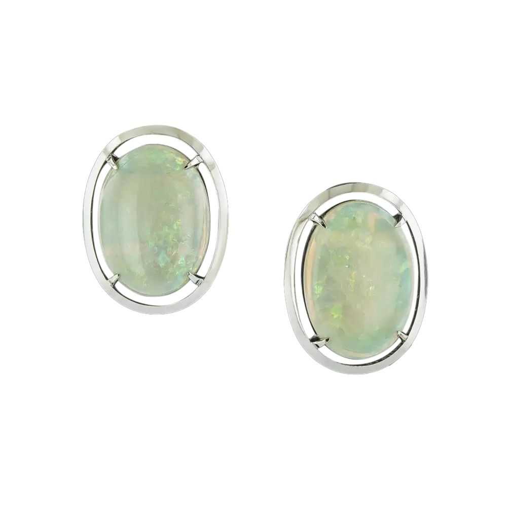 Estate Opal Earrings - image 3