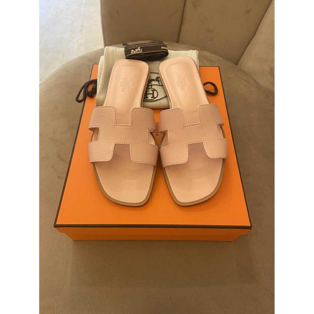 Hermès Oran leather flip flops - image 2