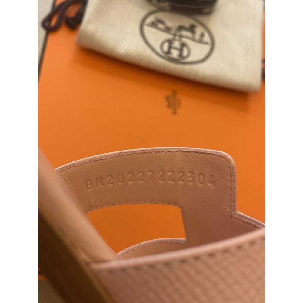 Hermès Oran leather flip flops - image 6