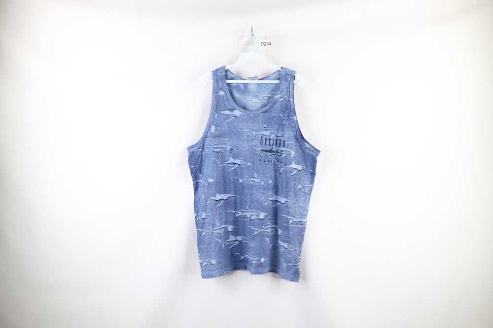 Vintage Vintage 90s Shark All Over Print Tank Top… - image 1