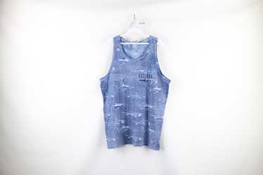 Vintage Vintage 90s Shark All Over Print Tank Top… - image 1