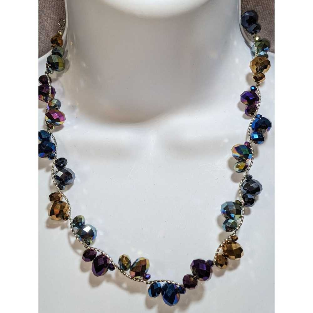 Other Glass Oil Slick Wiggle Necklace - image 5