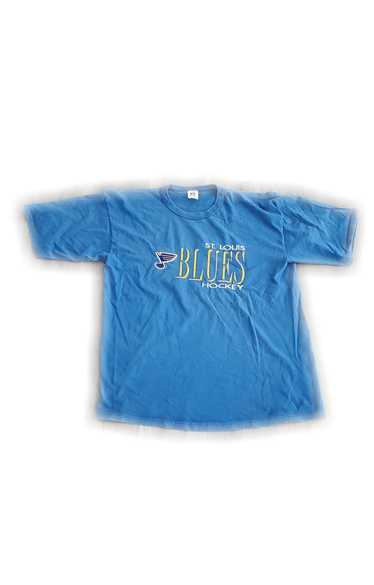 Vintage St Louis Blues NHL Hockey Logo 7 USA Blue T-Shirt - Men's XLarge XL