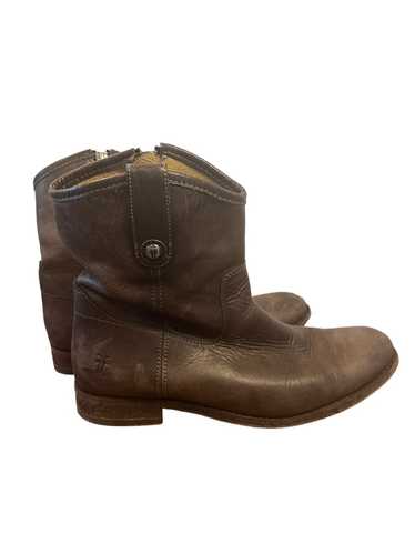 Frye Frye Brown Leather Melissa Button Boot Short