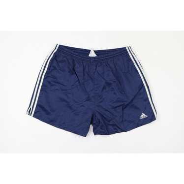 Rare Vintage 90s Adidas Soccer Shorts Nylon Silky Black White Satin Large