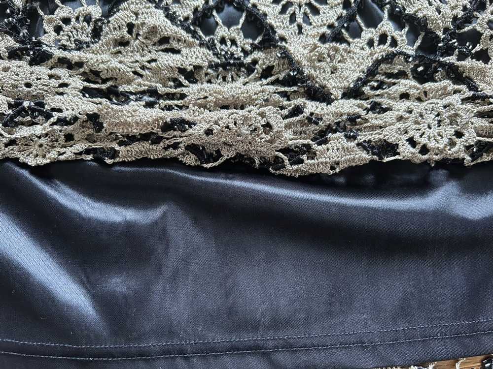 Vintage VTG ALFREDO VENINI Tan Black Knit Beaded … - image 5
