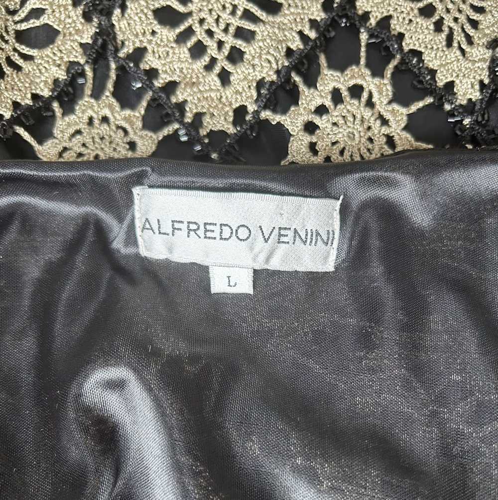 Vintage VTG ALFREDO VENINI Tan Black Knit Beaded … - image 6