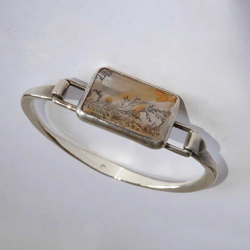 Sterling & Moss Agate Hammered Bracelet - image 6