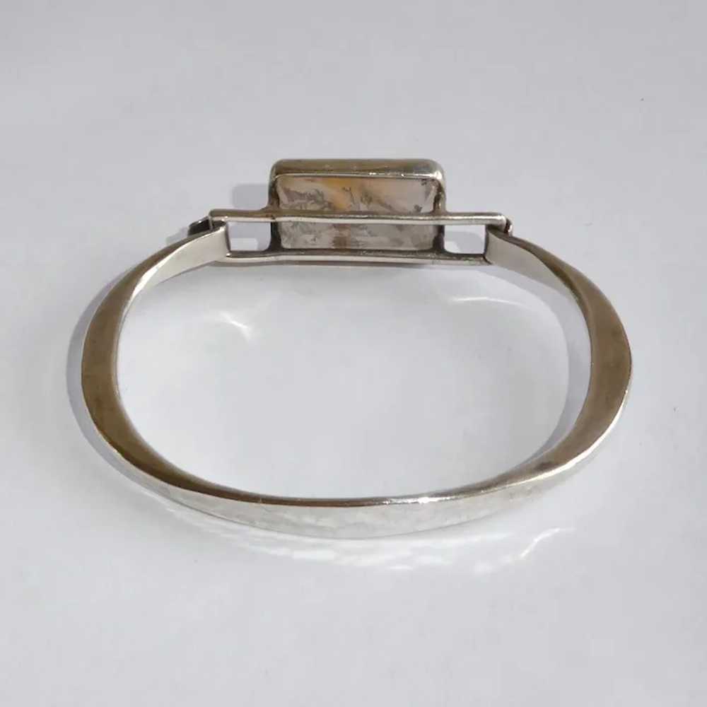 Sterling & Moss Agate Hammered Bracelet - image 8