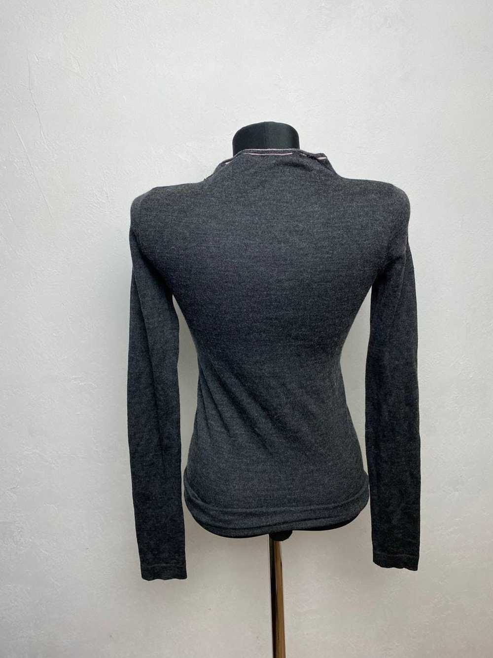 Prada Prada Ruched V Neck Wool Sachmere Sweater P… - image 4