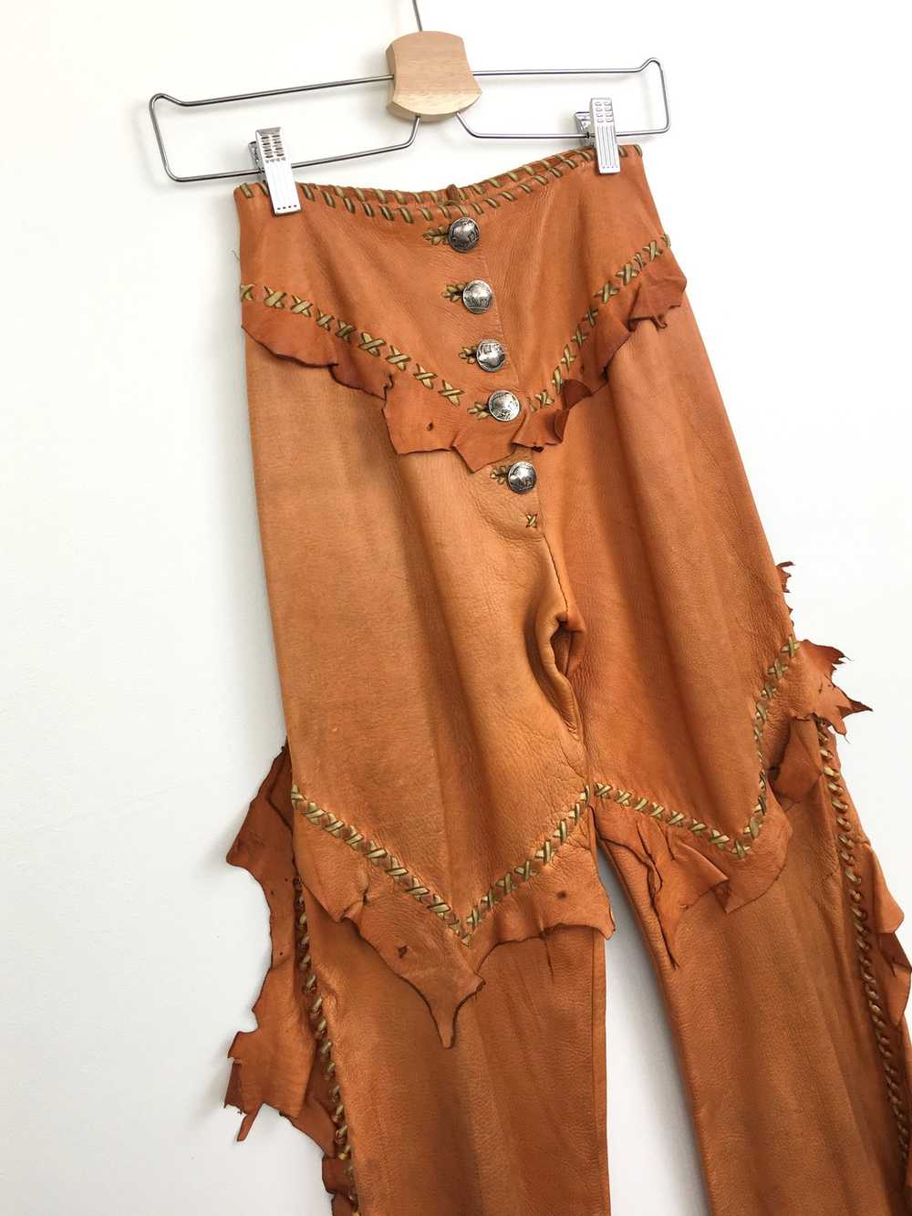 1970s Clifford Olson Artisan Made Leather Pants - image 2