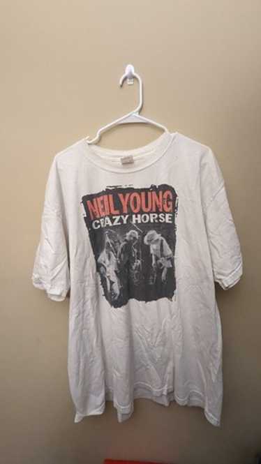 NEIL YOUNG CRAZY HORSE ツアーTシャツ Lサイズ Neil Young Crazy Horse Shirt Folk Rock White Women's Tee