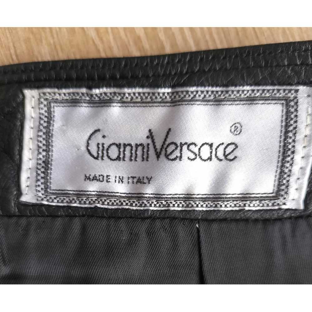 Gianni Versace Leather mid-length skirt - image 3