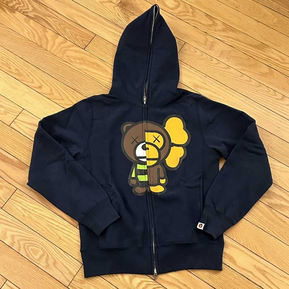 Bape #6 Bapy x Kaws Milo Figure Hoodie Navy Tall … - image 1