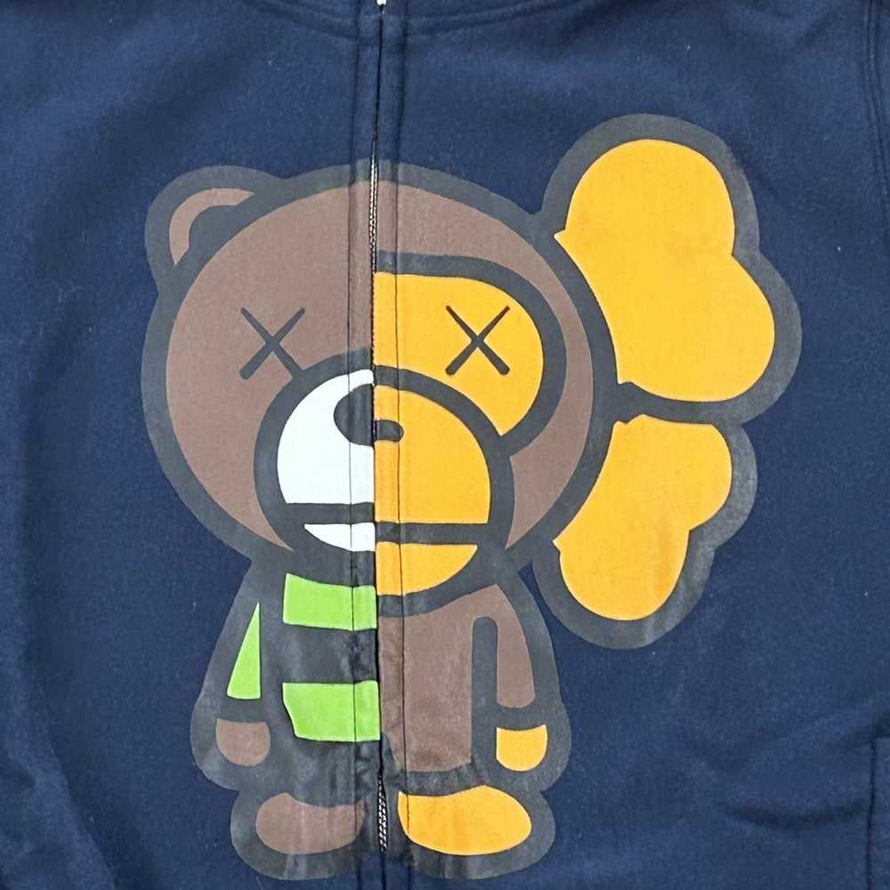 Bape #6 Bapy x Kaws Milo Figure Hoodie Navy Tall … - image 2