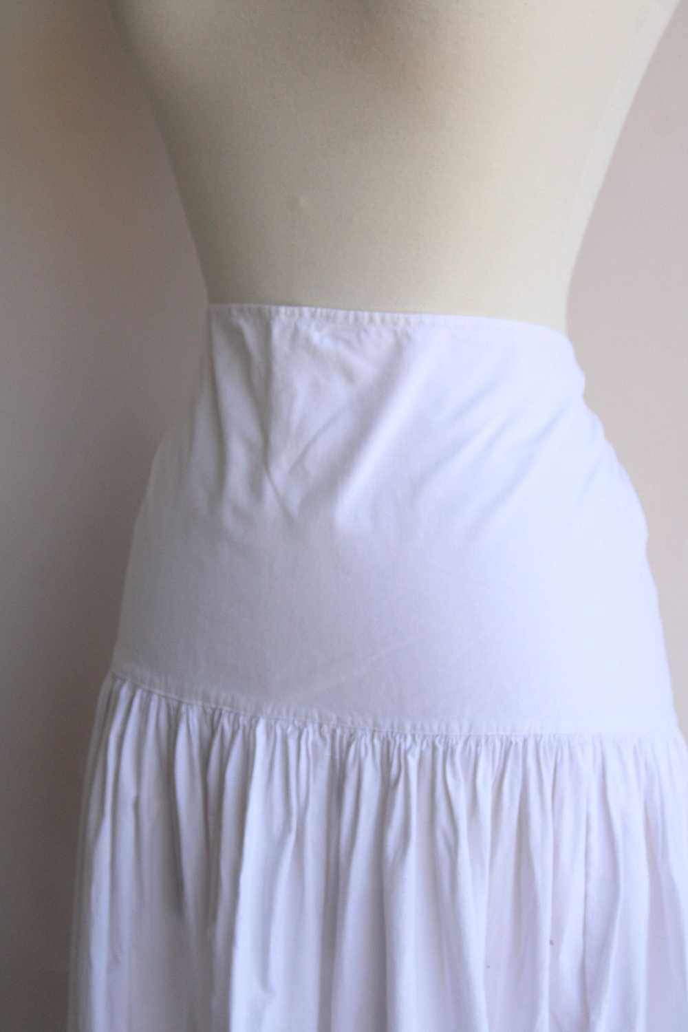 Antique 1900s White Cotton Petticoat - image 5