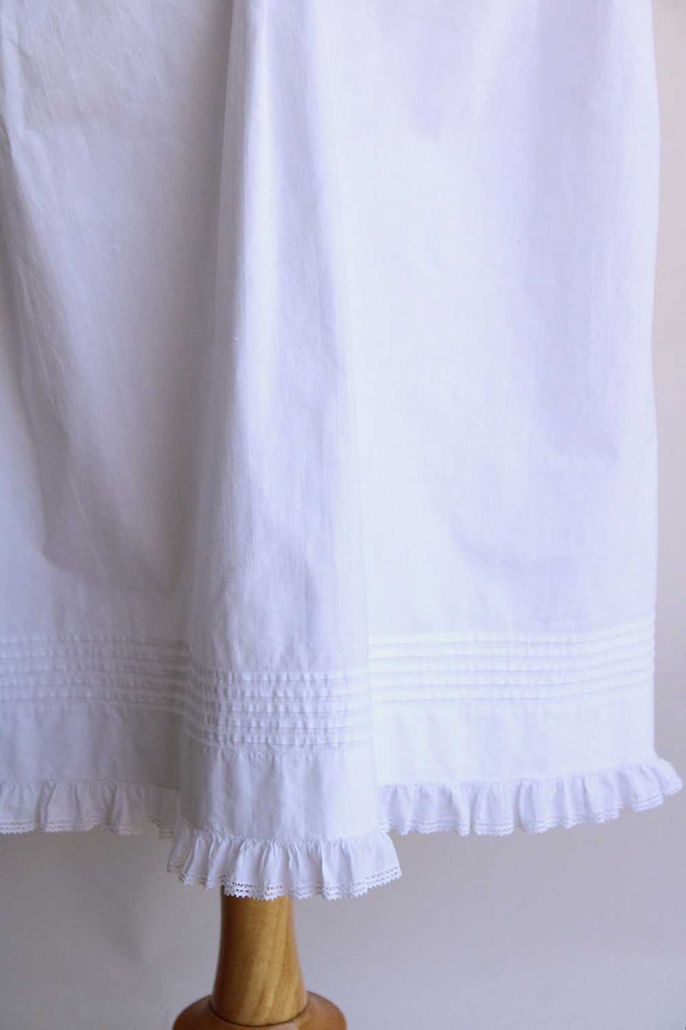 Antique 1900s White Cotton Petticoat - image 9