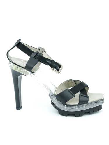 Celine Lucite Satin Strap Heels, 7