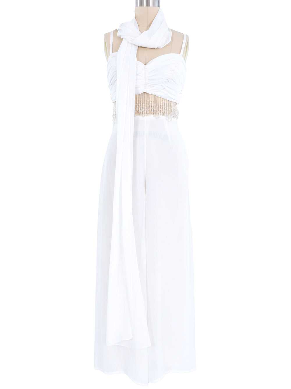 Chiffon Beaded Fringe Ensemble - image 1