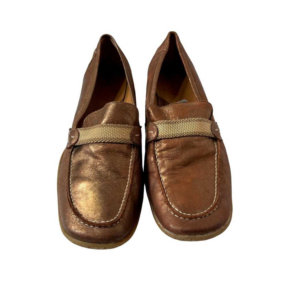 Vintage Sesto Meucci Leather Loafer Shoes Metalli… - image 1