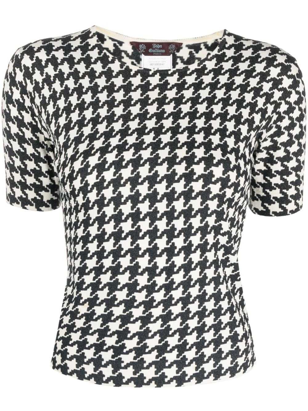 John Galliano Pre-Owned 1990s houndstooth print s… - image 1