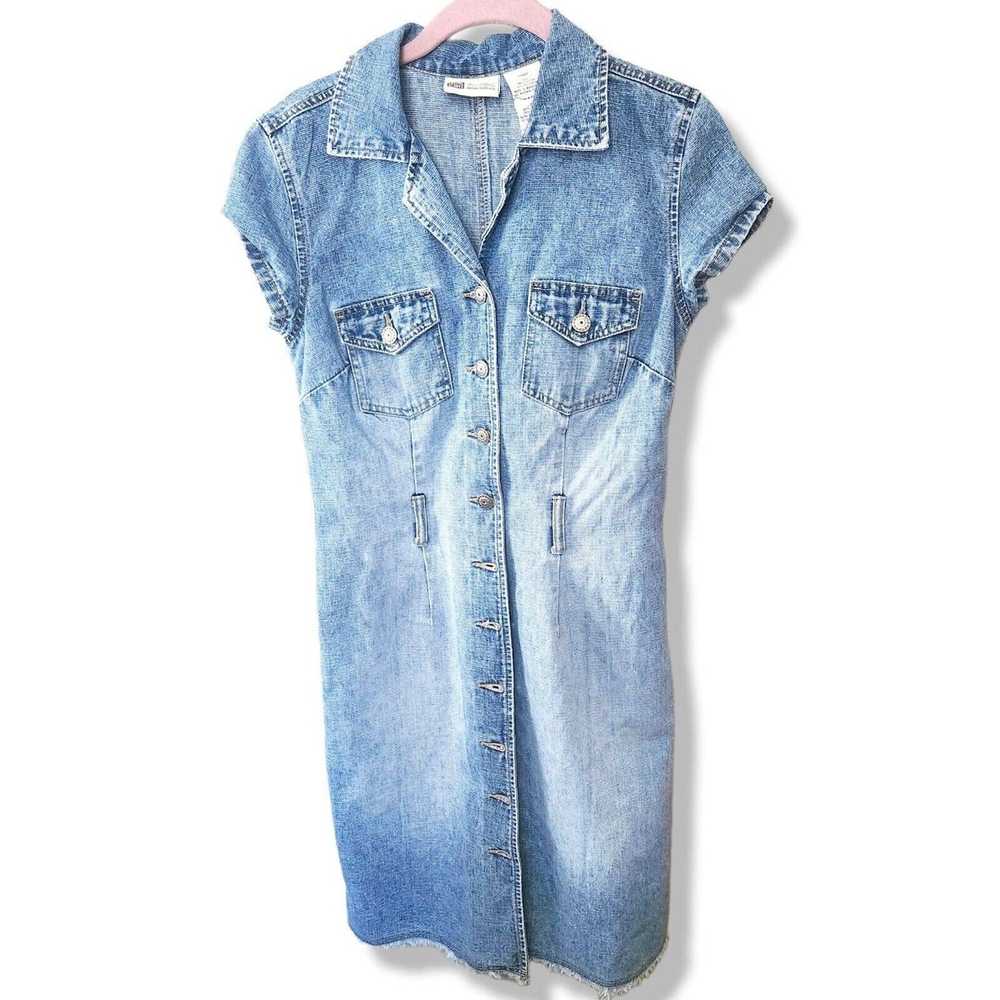 Faded Glory Vintage Denim Button Maxi shirt dress… - image 1