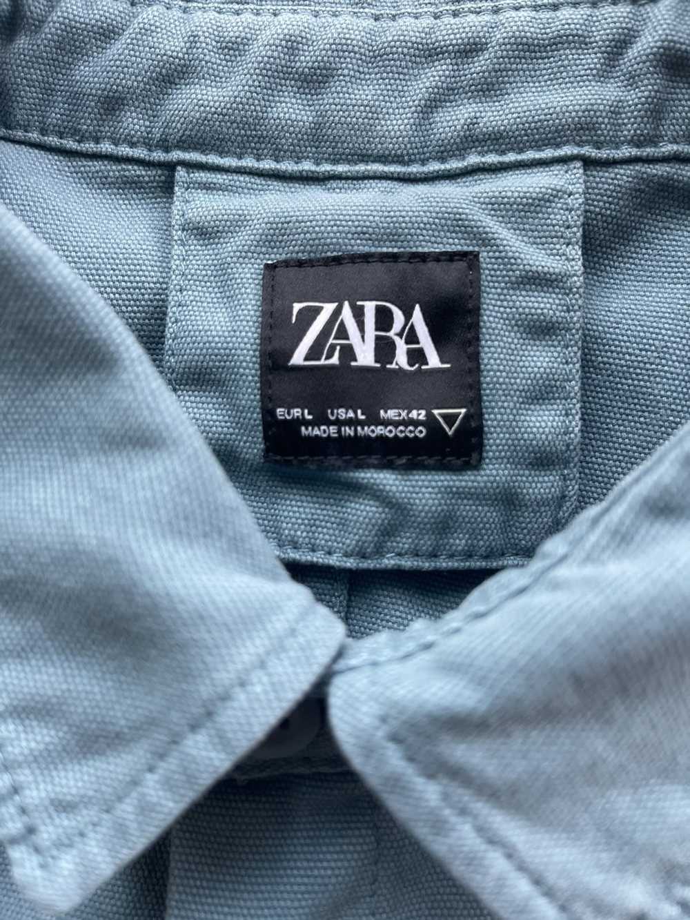 Zara Zara Blue Short Sleeve button down - image 2