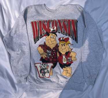Vintage Vintage 90s Wisconsin Flintstone crew neck - image 1